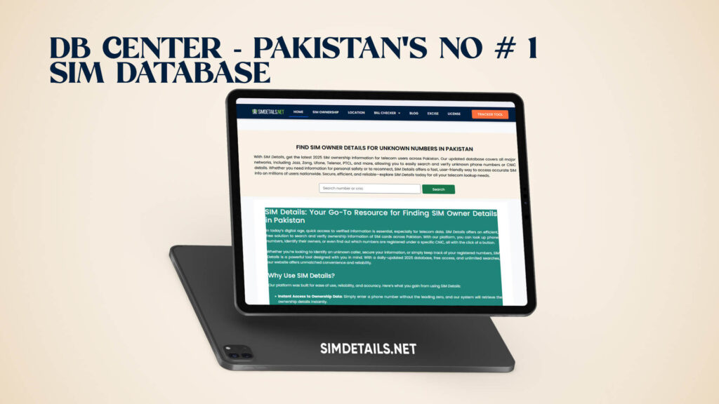 DB CENTER - Pakistan's No # 1 SIM Database