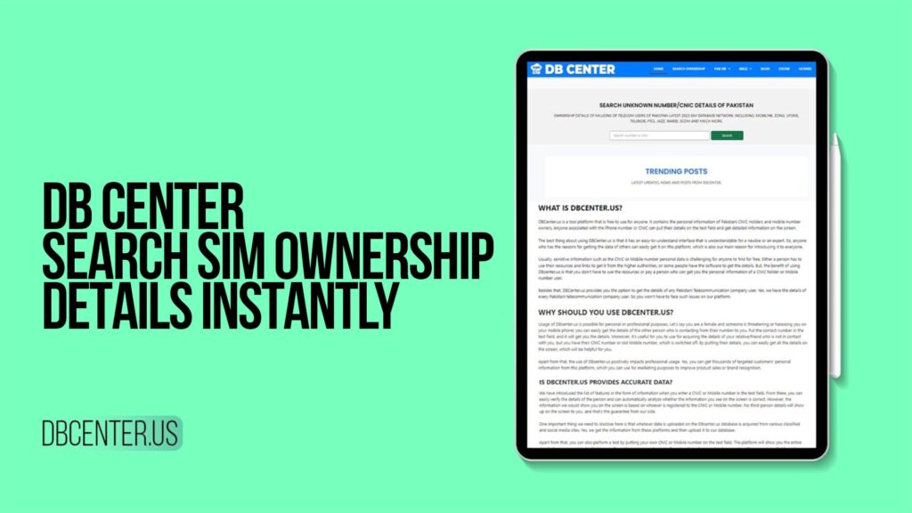 DB Center - Search SIM Ownership Details Instantly